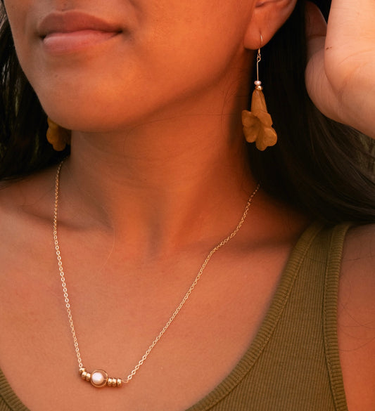 Jade stone floral earrings