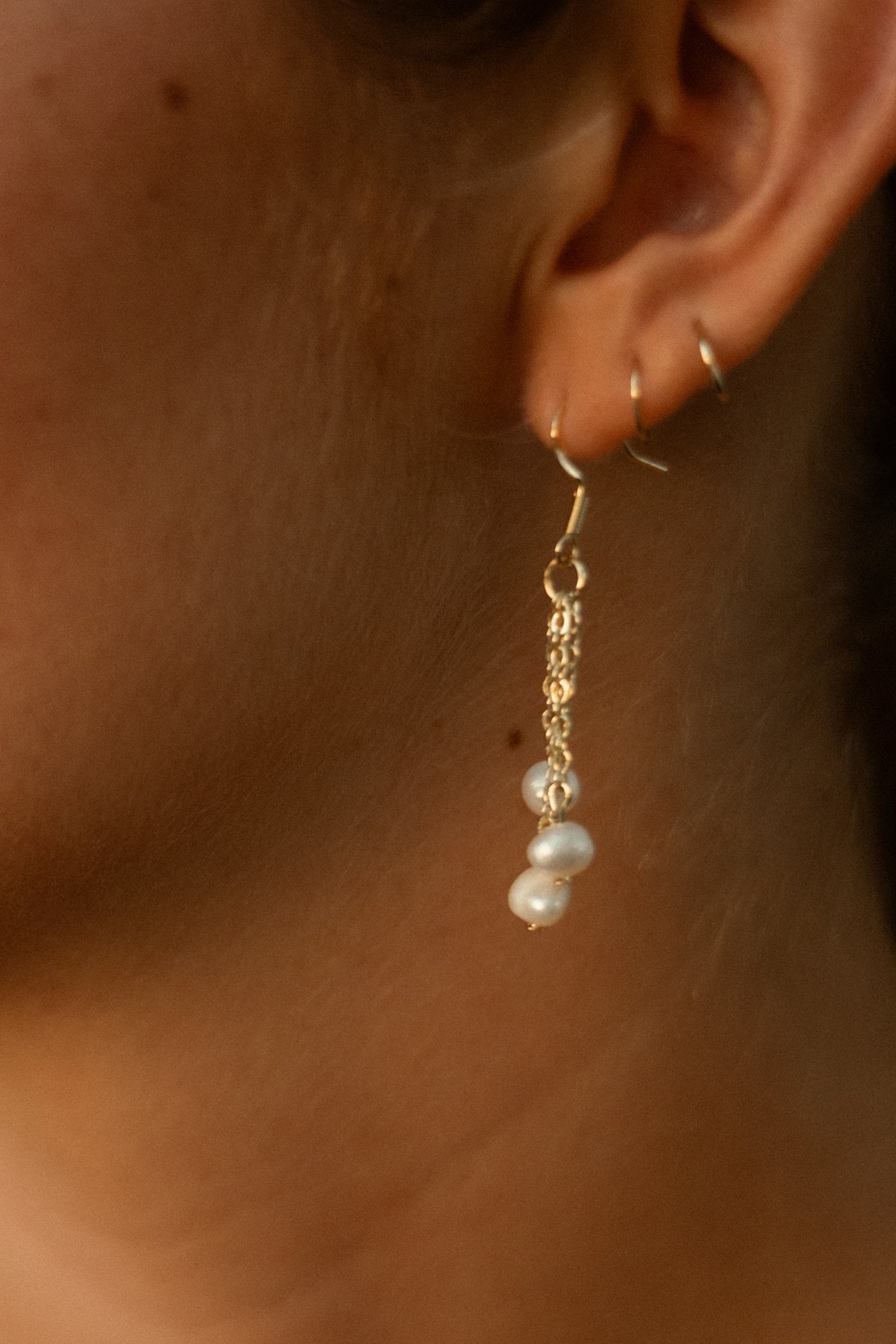 3 tier pearl earrings