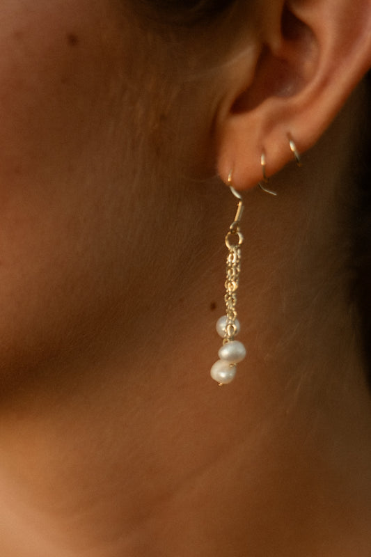 3 tier pearl earrings