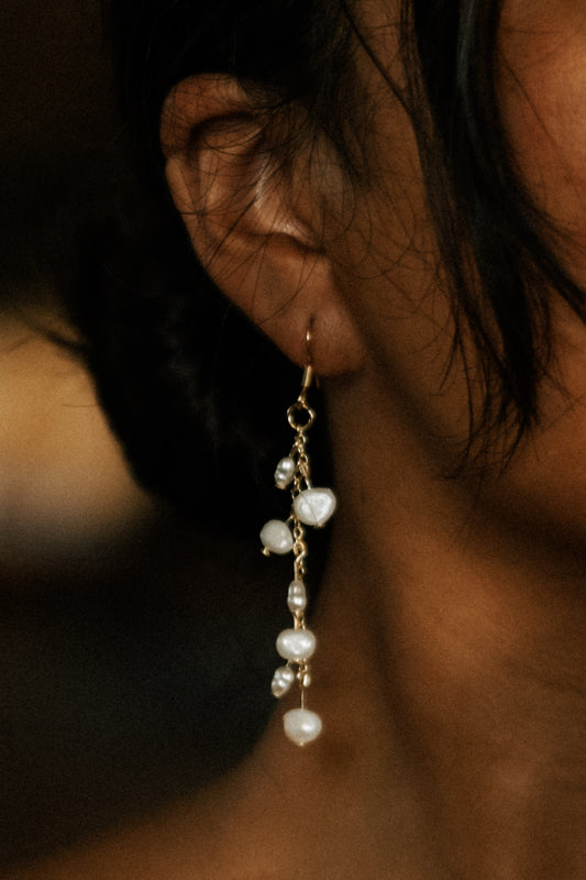 Pearl fall earrings