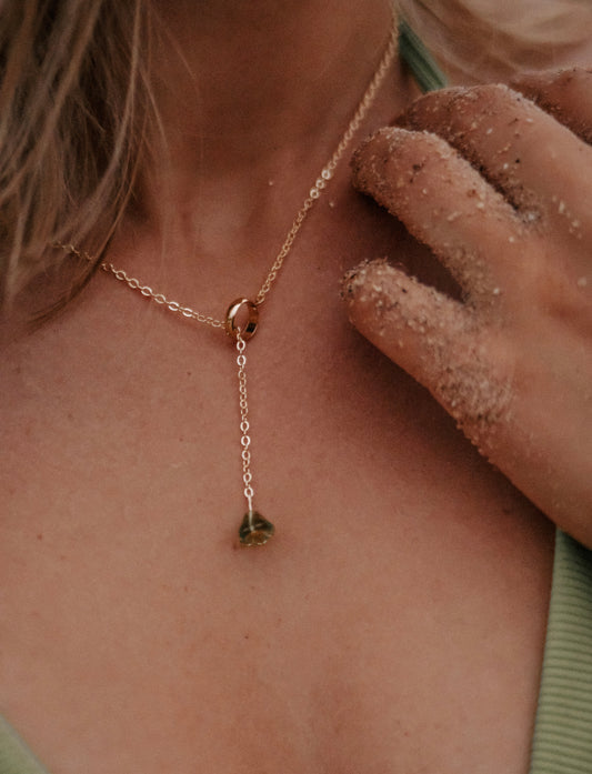 Floral slip knot necklace