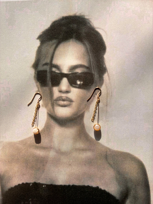 Strand pearl earrings