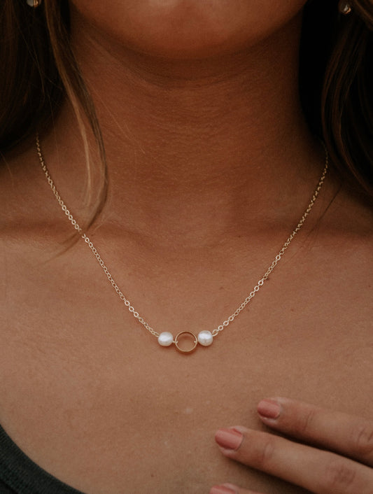 Gold hoop necklace