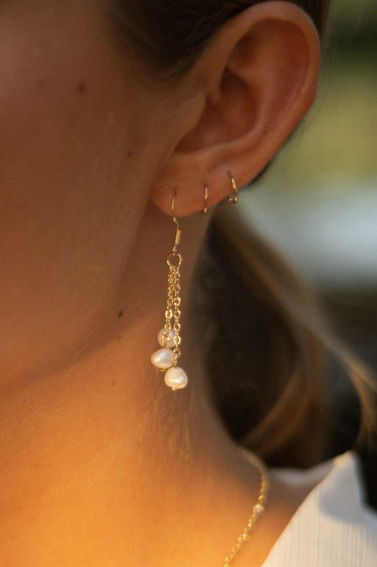 3 tier pearl earrings